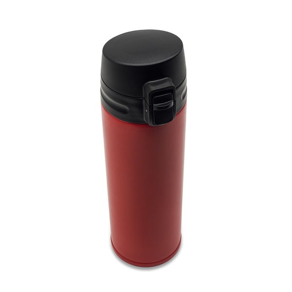 Kubek termiczny Olten 400 ml, czerwony z nadrukiem logo b