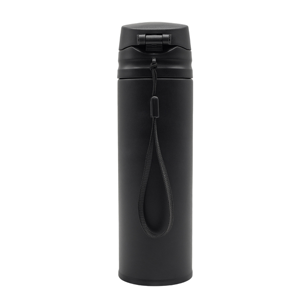 Kubek termiczny Olten 400 ml, czarny z nadrukiem logo f
