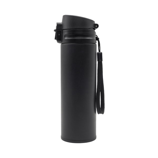 Kubek termiczny Olten 400 ml, czarny z nadrukiem logo e