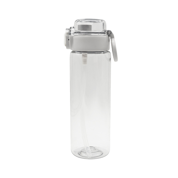Bidon ze słomką Amad 800 ml, szary z nadrukiem logo a
