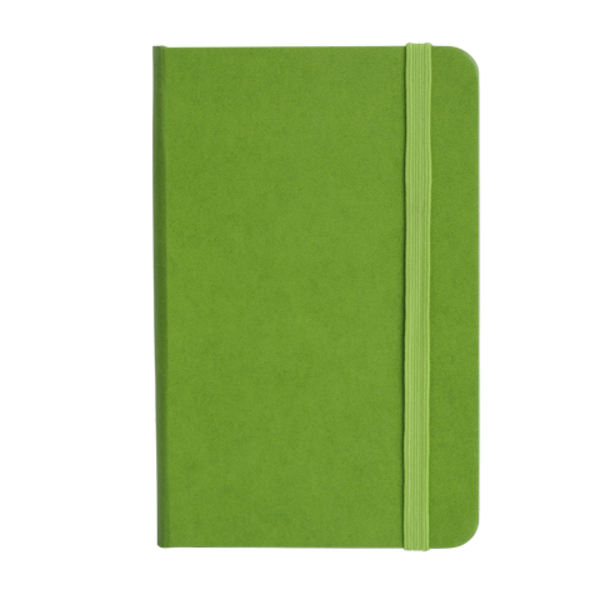 Notatnik 130x210/80k kratka Asturias, zielony z nadrukiem logo - zdjęcie produktu