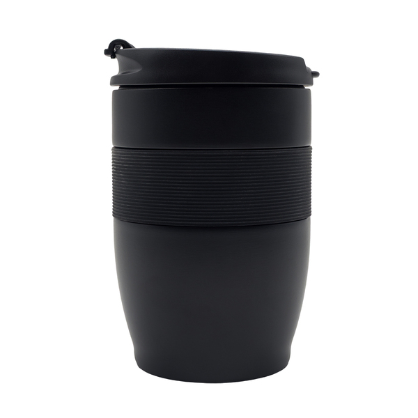Kubek termiczny Carol 300 ml, czarny z nadrukiem logo
