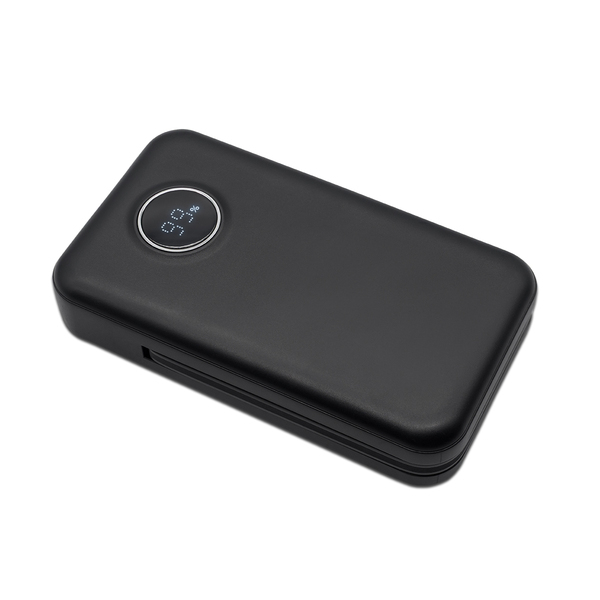 Power bank 10000 mAh Wolti, czarny z nadrukiem logo a