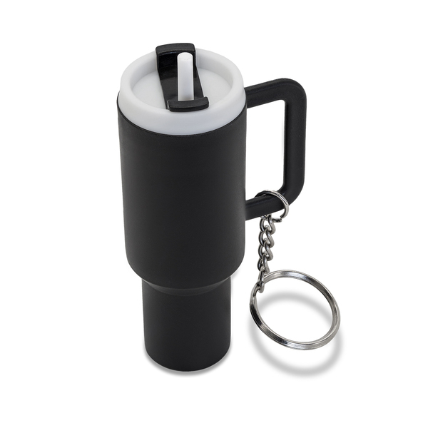Brelok Minicup, czarny z grawerem logo