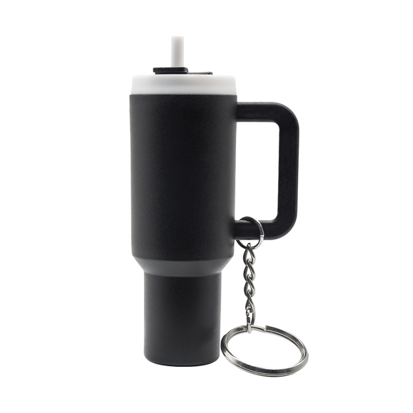 Brelok Minicup, czarny z grawerem logo a