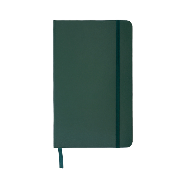 Notatnik 130x210/80k kratka Asturias, ciemny zielony z nadrukiem logo - zdjęcie produktu