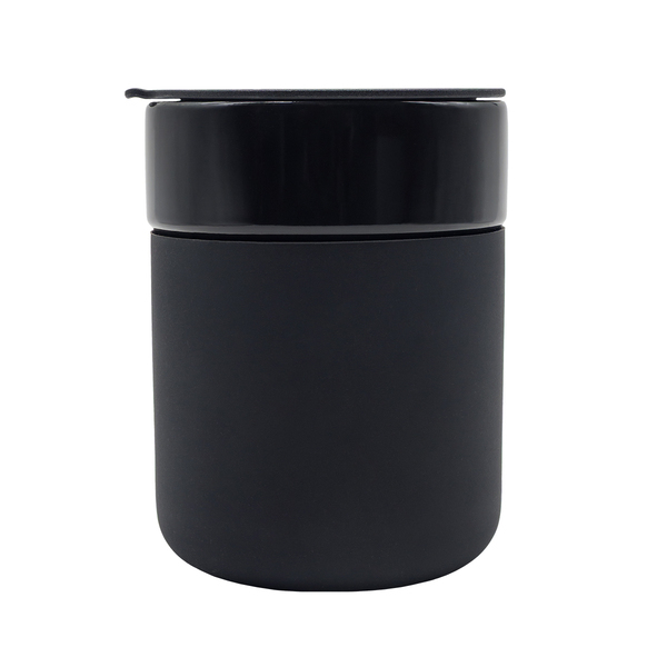 Kubek ceramiczny Caldo 370 ml, czarny z nadrukiem logo - zdjęcie produktu