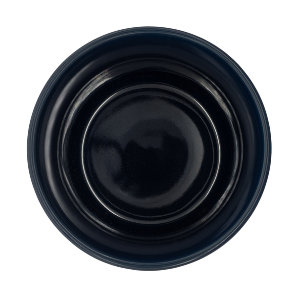 Kubek ceramiczny Caldo 370 ml, granatowy z nadrukiem logo b