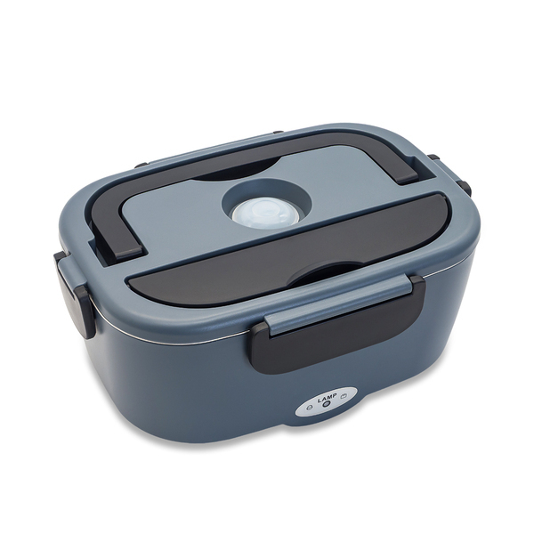 Lunch box z podgrzewaczem Heatmate, czarny z nadrukiem logo - zdjęcie produktu