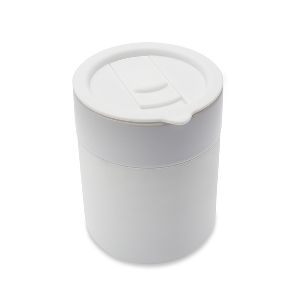 Kubek ceramiczny Caldo 370 ml, biały z nadrukiem logo d