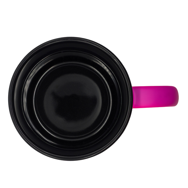 Kubek ceramiczny Velluto 350 ml, magenta z nadrukiem logo b