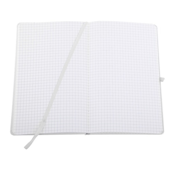 Notatnik 130x210/80k kratka Asturias, biały z nadrukiem logo b