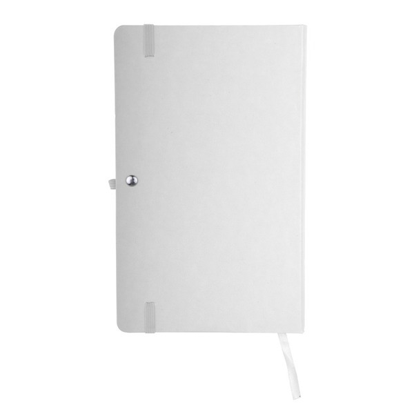 Notatnik 130x210/80k kratka Asturias, biały z nadrukiem logo c