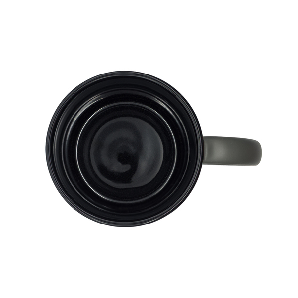 Kubek ceramiczny Velluto 350 ml, szary z nadrukiem logo b
