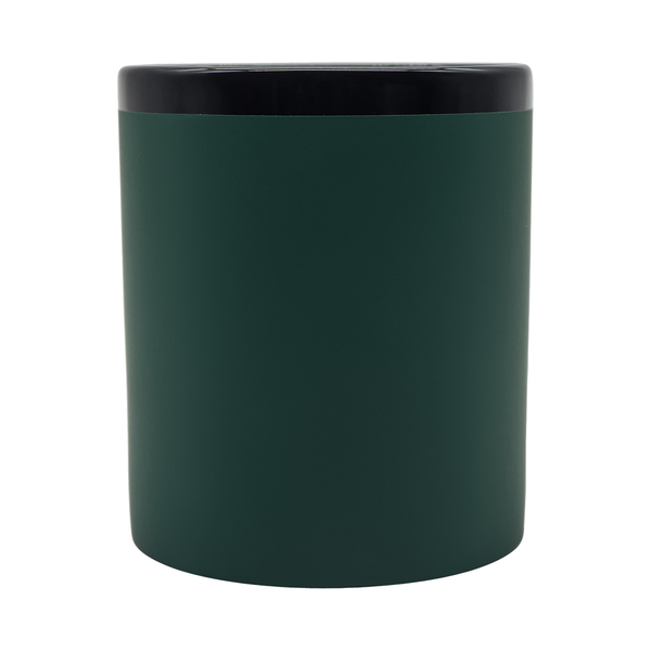 Kubek ceramiczny Velluto 350 ml, ciemny zielony z nadrukiem logo a