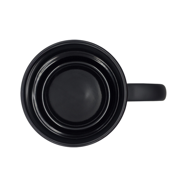 Kubek ceramiczny Velluto 350 ml, czarny z nadrukiem logo c