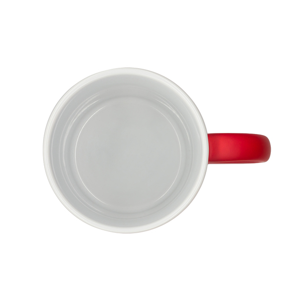 Kubek ceramiczny Velutti 350 ml, czerwony z nadrukiem logo c