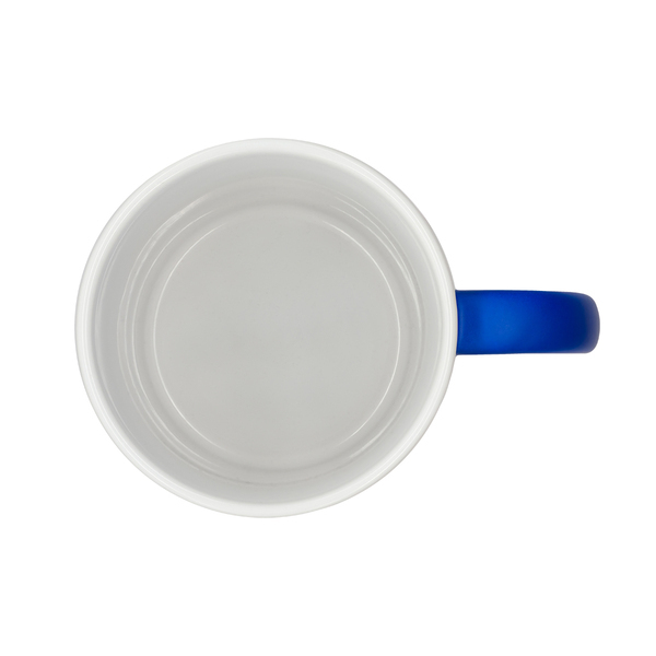 Kubek ceramiczny Velutti 350 ml, niebieski z nadrukiem logo c