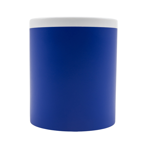 Kubek ceramiczny Velutti 350 ml, niebieski z nadrukiem logo a