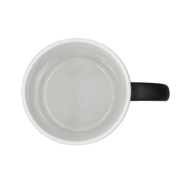 Kubek ceramiczny Velutti 350 ml, czarny z nadrukiem logo c