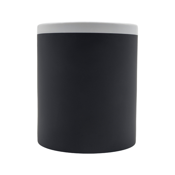 Kubek ceramiczny Velutti 350 ml, czarny z nadrukiem logo a