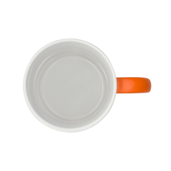Kubek ceramiczny Velutti 350 ml, pomarańczowy z nadrukiem logo c