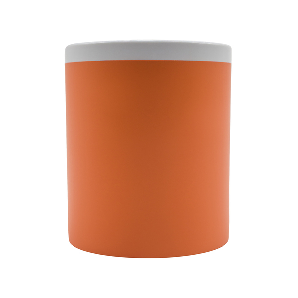 Kubek ceramiczny Velutti 350 ml, pomarańczowy z nadrukiem logo a