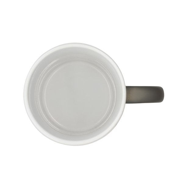 Kubek ceramiczny Velutti 350 ml, szary z nadrukiem logo c