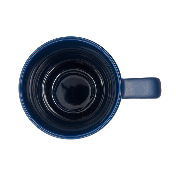 Kubek ceramiczny Azzurro 440 ml, granatowy z nadrukiem logo b