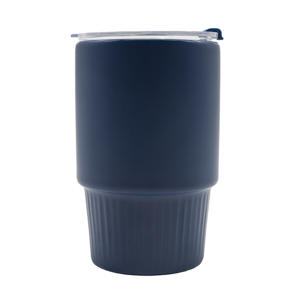 Kubek ceramiczny Azzurro 440 ml, granatowy z nadrukiem logo a