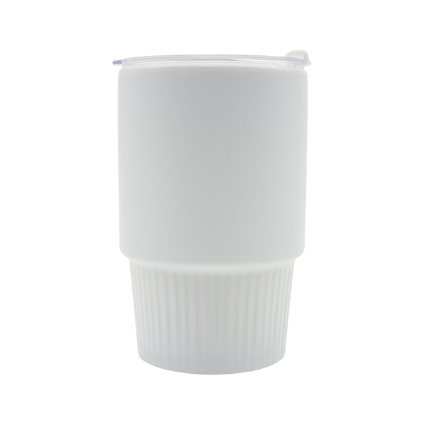 Kubek ceramiczny Azzurro 440 ml, biały z nadrukiem logo a