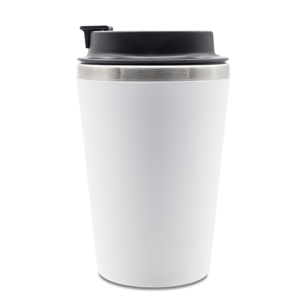 Kubek termiczny Andre 350 ml, biały z nadrukiem logo