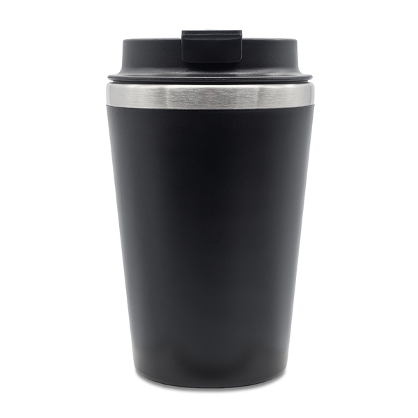 Kubek termiczny Andre 350 ml, czarny z nadrukiem logo a