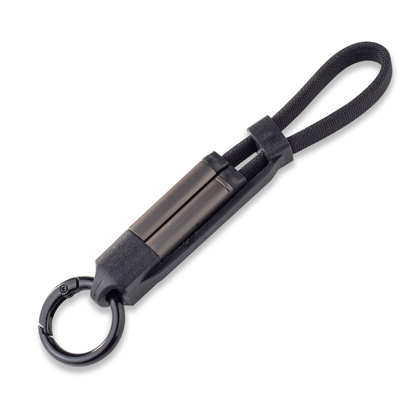 Zestaw upominkowy z kablem USB 2w1 Davos, czarny z nadrukiem logo d