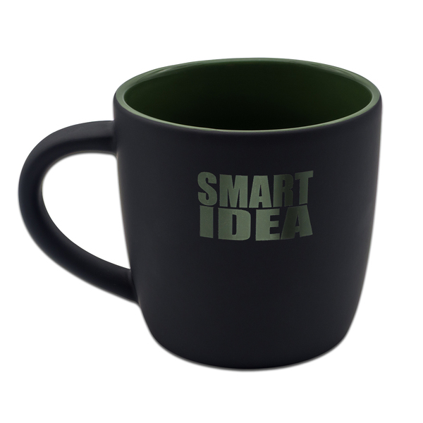 Kubek ceramiczny Esla 345 ml, ciemny zielony z nadrukiem logo - zdjęcie produktu