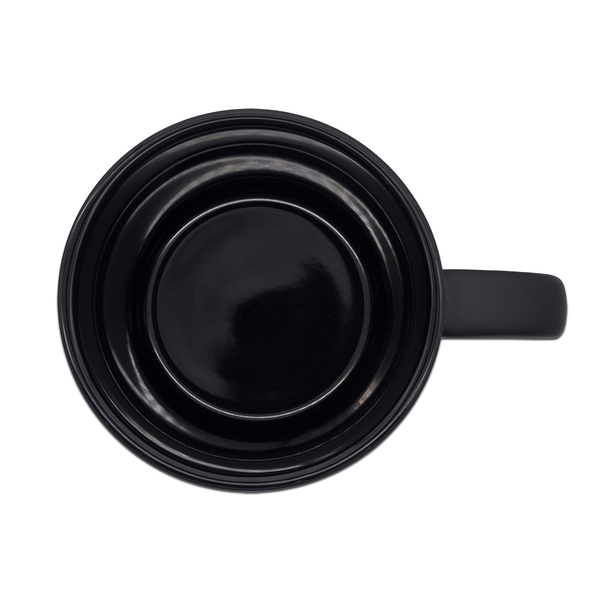 Kubek ceramiczny Esla 345 ml, czarny z nadrukiem logo a