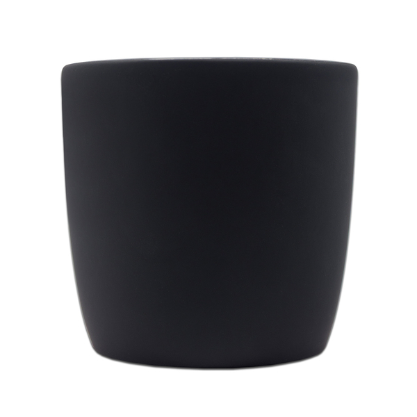 Kubek ceramiczny Esla 345 ml, czarny z nadrukiem logo b