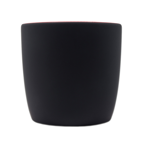 Kubek ceramiczny Esla 345 ml, czerwony z nadrukiem logo b