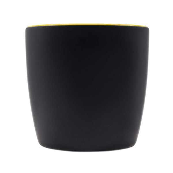 Kubek ceramiczny Esla 345 ml, żółty z nadrukiem logo b