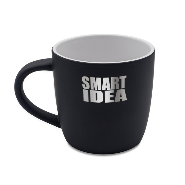 Kubek ceramiczny Esla 345 ml, biały z nadrukiem logo - zdjęcie produktu