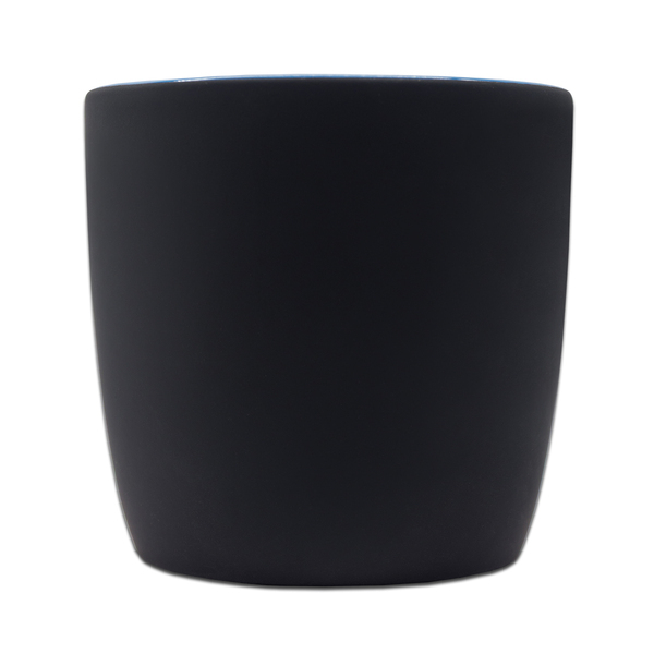 Kubek ceramiczny Esla 345 ml, niebieski z nadrukiem logo b