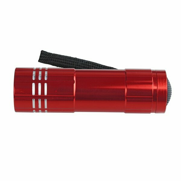 Latarka LED Jewel, czerwony z nadrukiem logo a