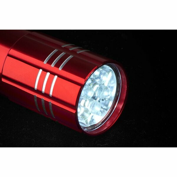Latarka LED Jewel, czerwony z nadrukiem logo b