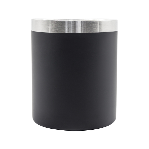 Kubek stalowy Magaro 300 ml, czarny z nadrukiem logo b