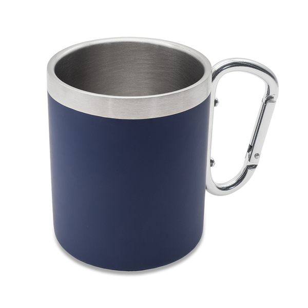 Kubek stalowy Magaro 300 ml, granatowy z nadrukiem logo a