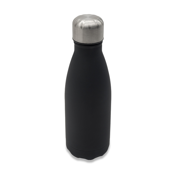 Butelka stalowa Madison 500 ml, czarny z nadrukiem logo a