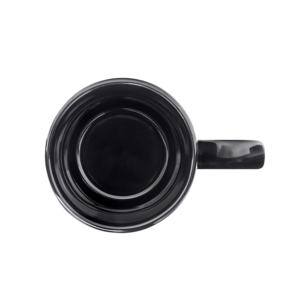 Kubek ceramiczny Pery 480 ml, czarny z nadrukiem logo b