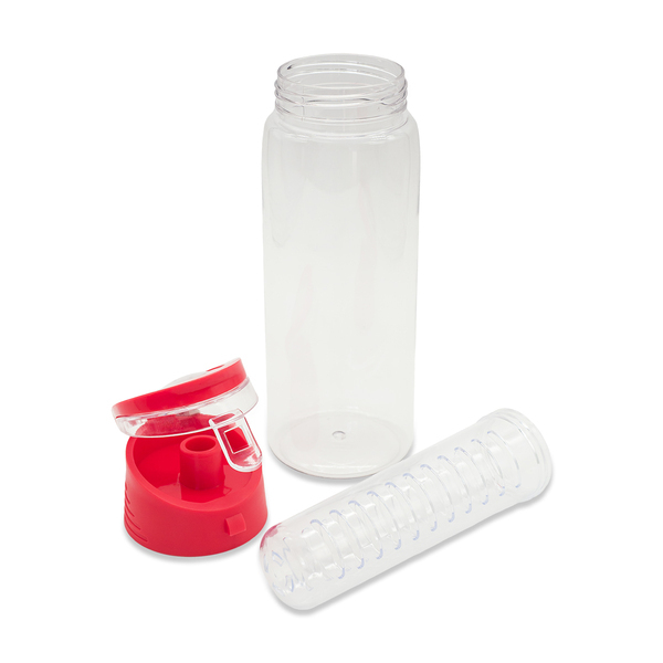 Bidon Fruvita 700ml, czerwony z nadrukiem logo b
