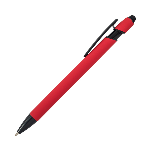 Długopis Softnero, czerwony z nadrukiem logo b