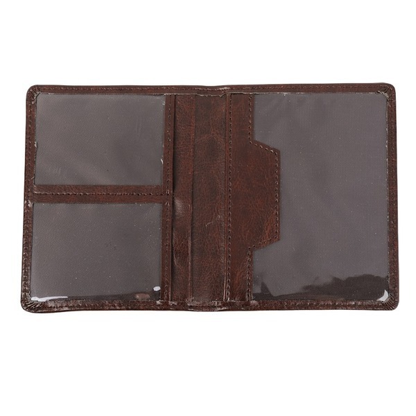 Etui na dokumenty Classic, brązowy z nadrukiem logo c
